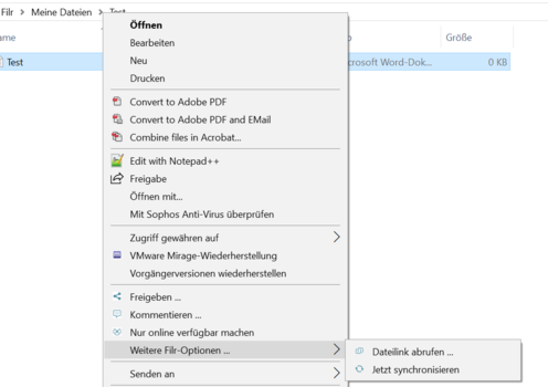 Zusätzliche Funktionen im Kontextmenü Zusätzliche Funktionen im Kontextmenü