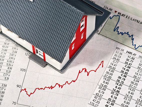 Dekorative Grafik zur Entwicklung der Immobilienwerte