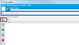 In der Ansicht "Kontakte" in dem Hauptfenster von Cisco Jabber können Sie Ihre eigene Kontakte sehen und organisieren.