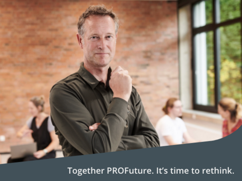 Bild von Prof. Dr. Steffen mit Schriftzug: It's time to rethink.