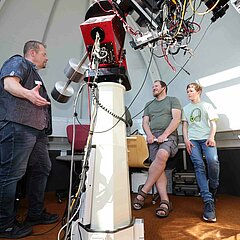 Visitors could look into the distance in the observatory.