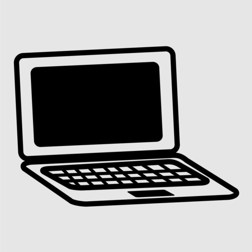 Digital Icon: Aufgeklappter Laptop