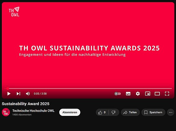 Titelbild des Videos zu den TH OWL Sustainability Awards 2025