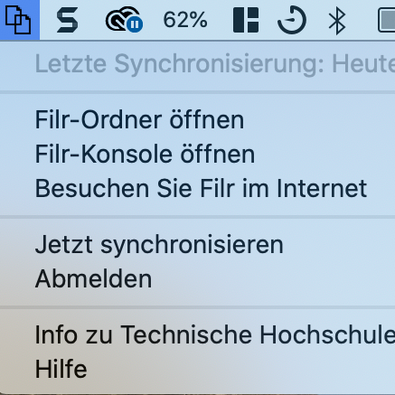 Sync & Share in der Menüleiste (Online) Sync & Share in der Menüleiste (Online)