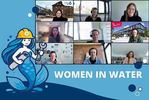 Screenshot aus einem Online Meeting von Women in Water