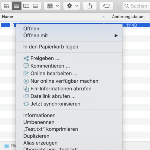Zusätzliche Funktionen im Kontextmenü Zusätzliche Funktionen im Kontextmenü