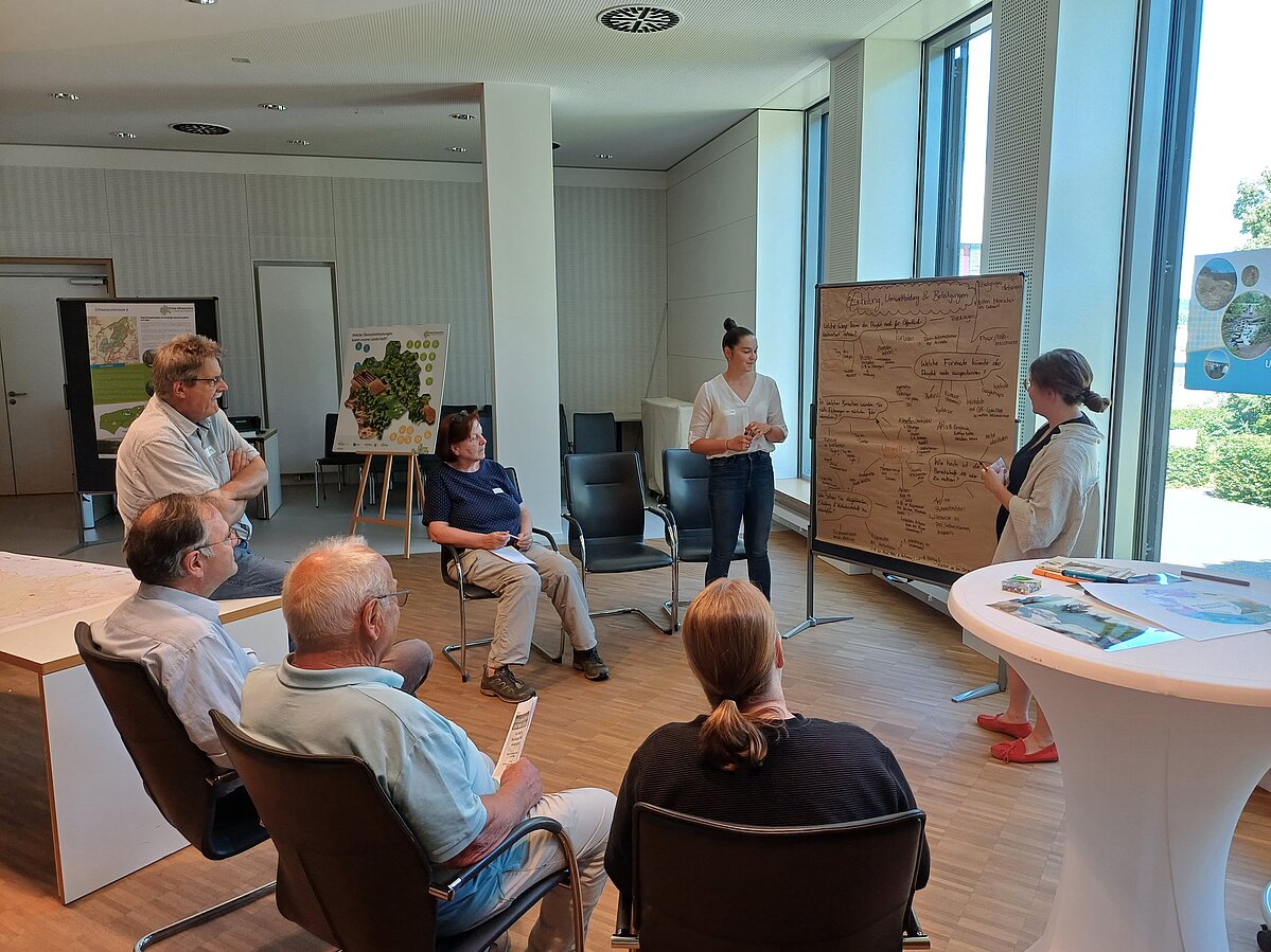 Tagungsteilnehmer:innen in einem Workshop