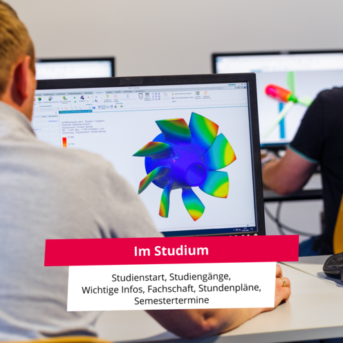 Hier gibt es Informationen für Studierende zu Studienstart, Studiengänge, Wichtige Infos, Fachschaft, Stundenpläne, Semestertermine
