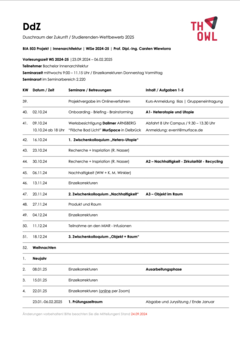 DdZ | Zeitplan