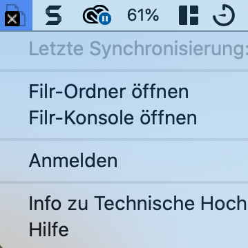 Sync & Share in der Menüleiste (Offline) Sync & Share in der Menüleiste (Offline)