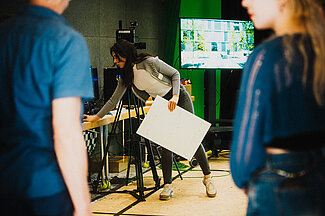 Was alles hinter einer perfektion Illusion bzw. Animation steckt, konnten die Besucher:innen in einem der Studios im Fachbereich Medienproduktion erleben.