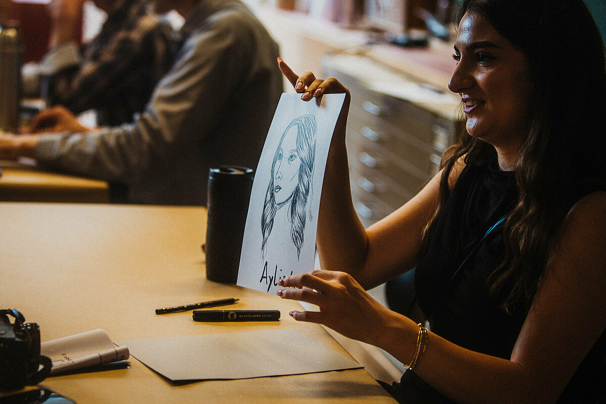 Gäste konnten sich in einem Portrait-Studio portraitieren lassen.