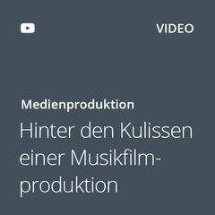 Kachel Hinter den Kulissen einer Musikfilmproduktion