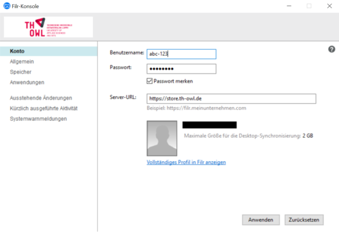 Die Filr-Konsole Die Filr-Konsole