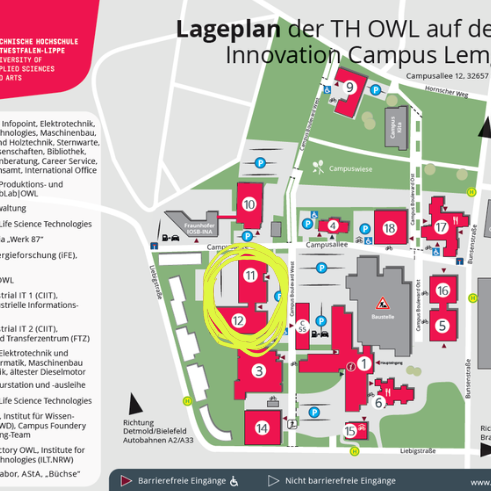Lageplan des Innovation Campus Lemgo