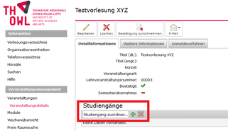 Eine Veranstaltung einem Studiengang zuordnen