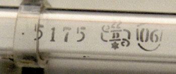 Calibration mark of a precision mercury thermometer Calibration mark of a precision mercury thermometer