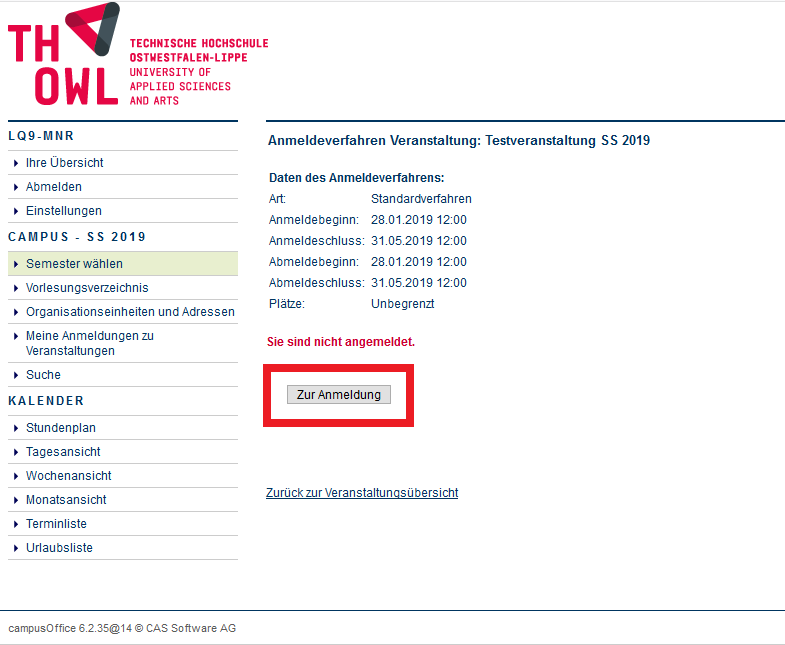 Anmeldung Einer Veranstaltung Beim Ordnungsamt Anmeldeverfahren: S(kim) - TH OWL